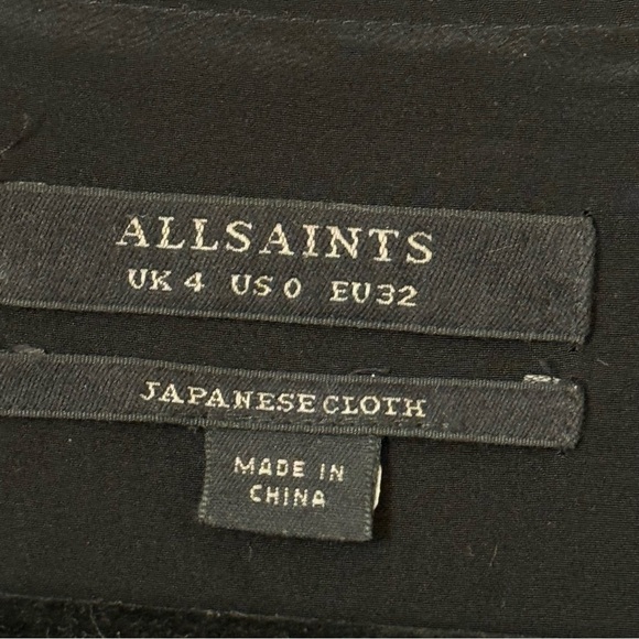 Allsaints Navy Blue/Black Roder Japanese Cloth Silk Blend Dress Size: 0 - Picture 11 of 11